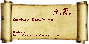 Ascher Renáta névjegykártya